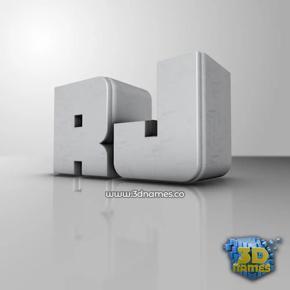 rj in White Metro style - 3D name wallpaper