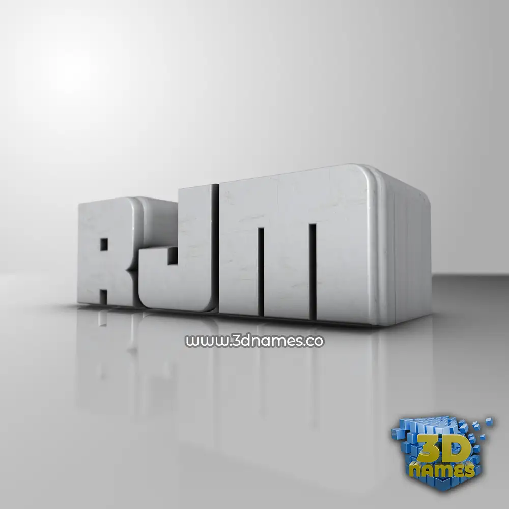 rjm in White Metro style - 3D name wallpaper