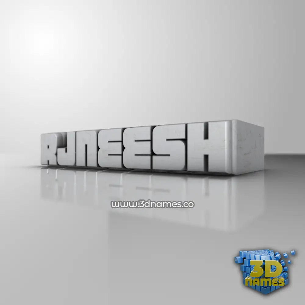 rjneesh in White Metro style - 3D name wallpaper