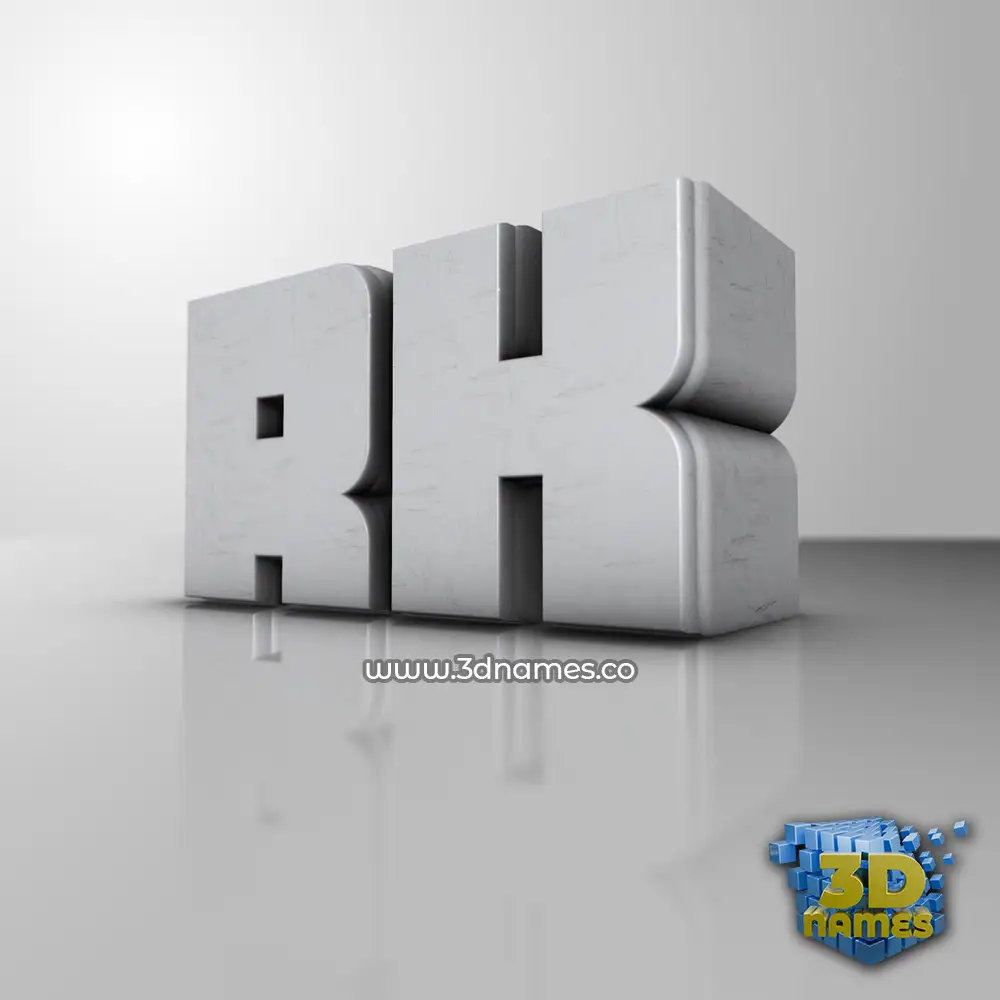 rk in White Metro style - 3D name wallpaper
