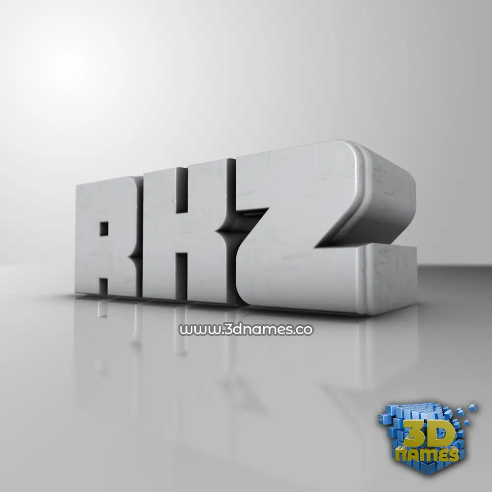 rkz in White Metro style - 3D name wallpaper