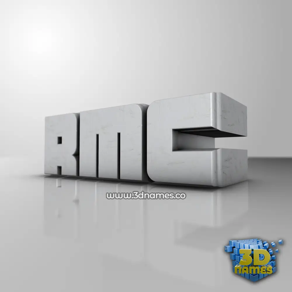 rmc in White Metro style - 3D name wallpaper