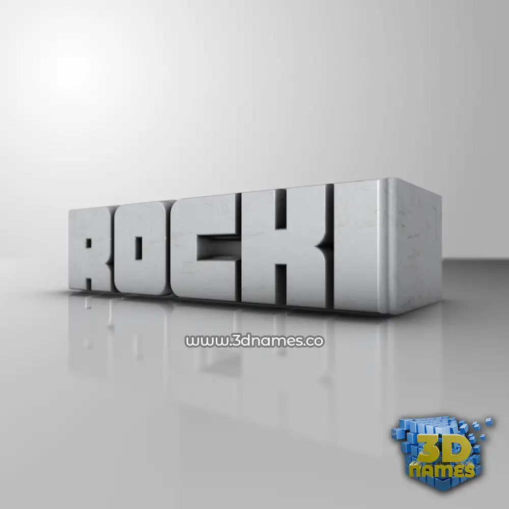 rocki in White Metro style - 3D name wallpaper