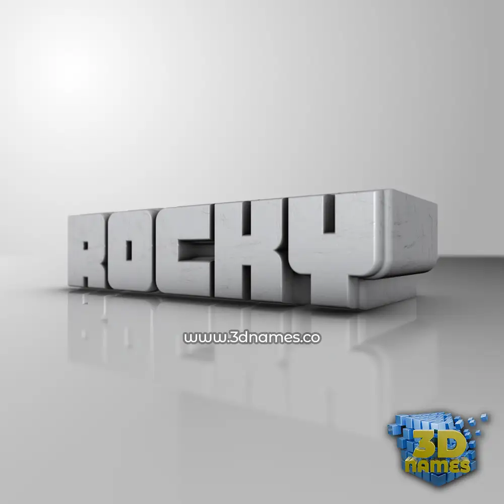 rocky in White Metro style - 3D name wallpaper