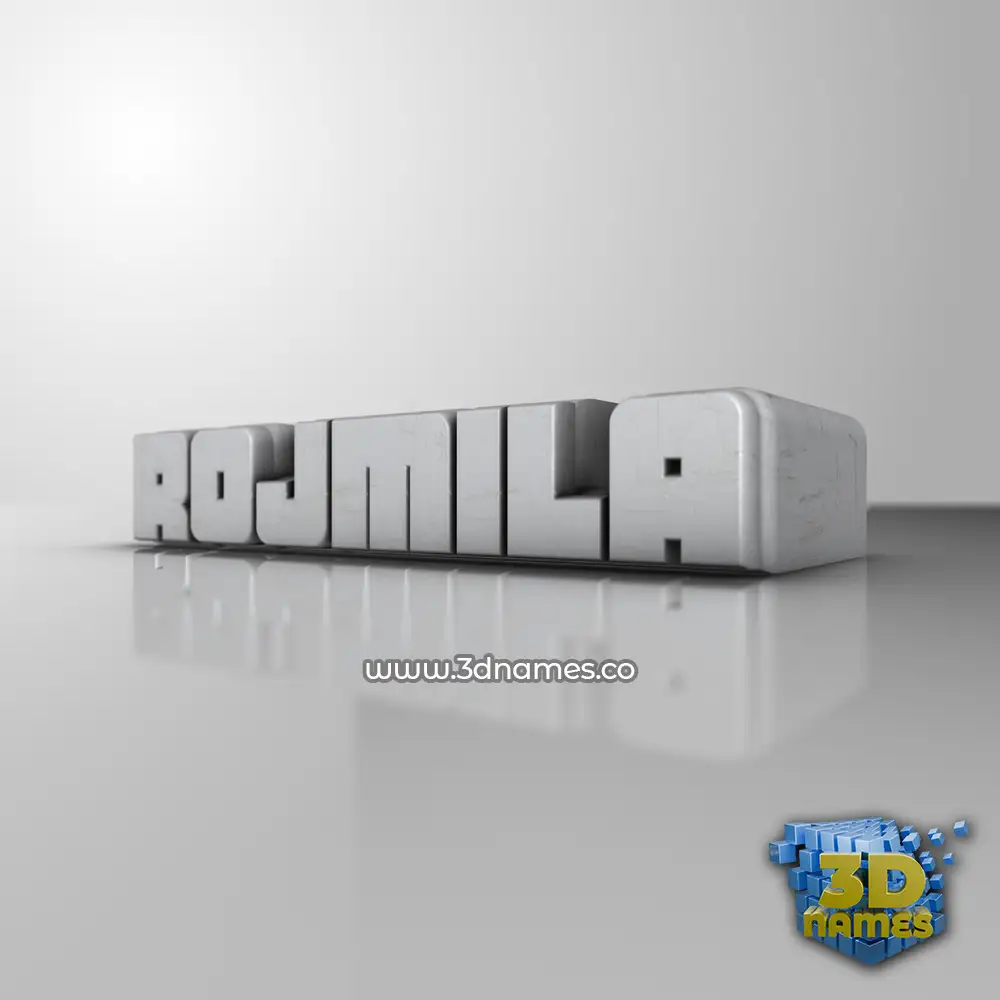 rojmila in White Metro style - 3D name wallpaper