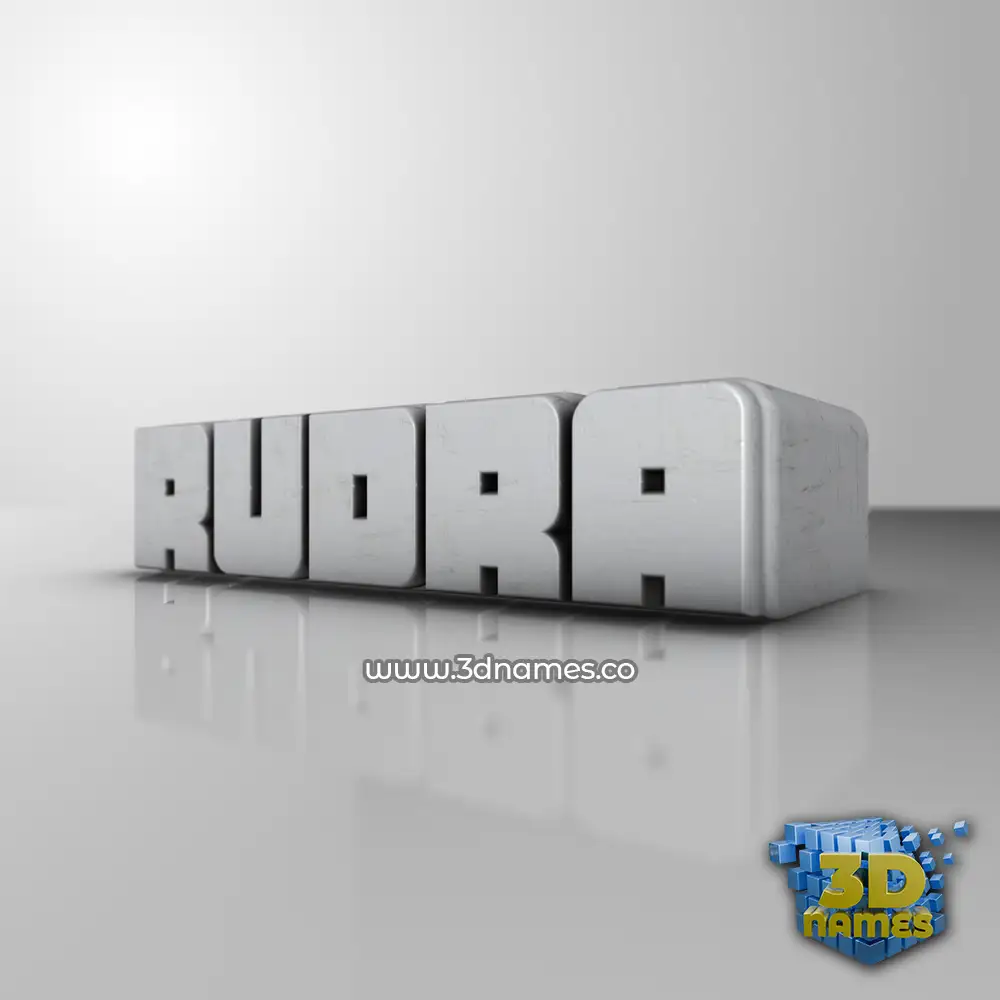rudra in White Metro style - 3D name wallpaper