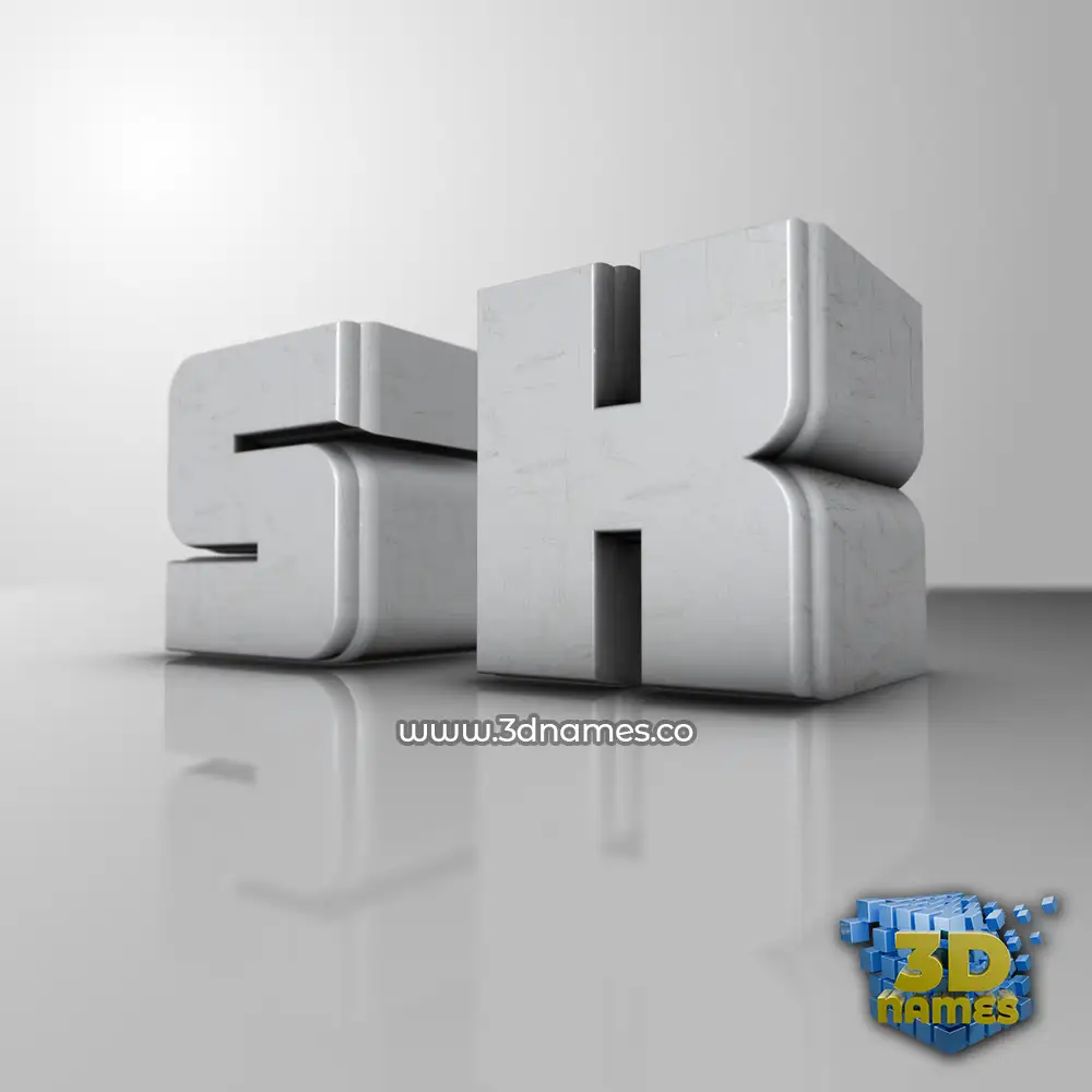 s k in White Metro style - 3D name wallpaper