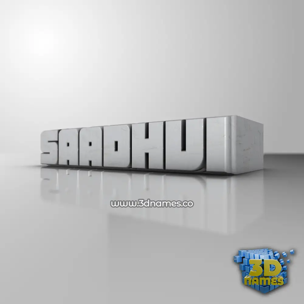 saadhvi in White Metro style - 3D name wallpaper