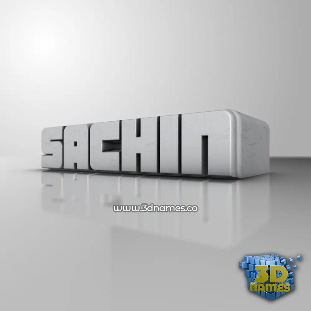 sachin in White Metro style - 3D name wallpaper