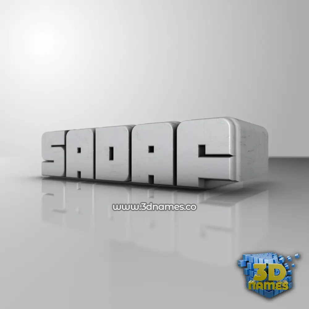 sadaf in White Metro style - 3D name wallpaper