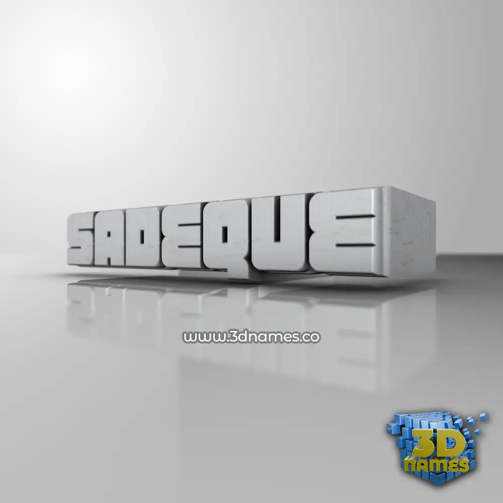 sadeque in White Metro style - 3D name wallpaper