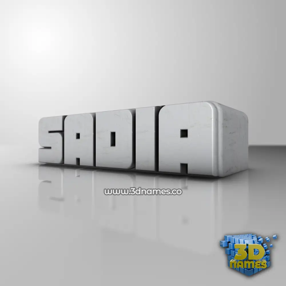 sadia in White Metro style - 3D name wallpaper