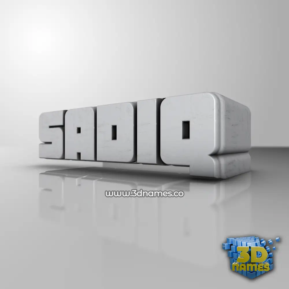 sadiq in White Metro style - 3D name wallpaper