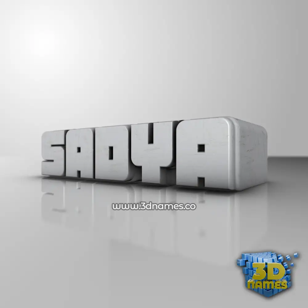 sadya in White Metro style - 3D name wallpaper