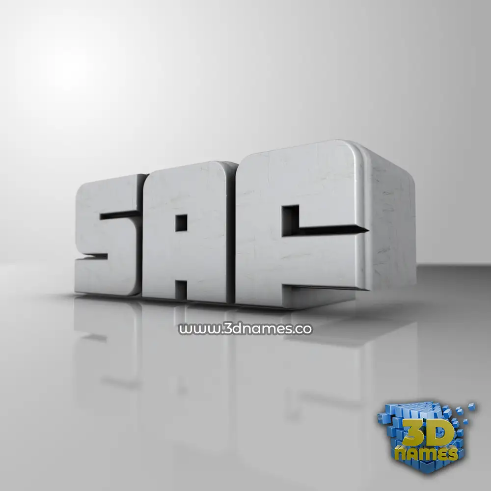 saf in White Metro style - 3D name wallpaper