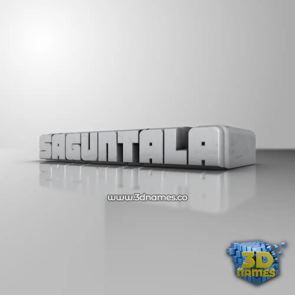 saguntala in White Metro style - 3D name wallpaper