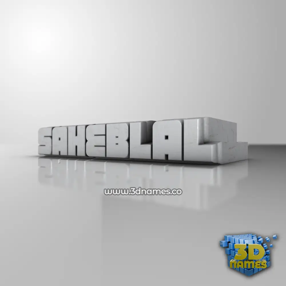 saheblal in White Metro style - 3D name wallpaper