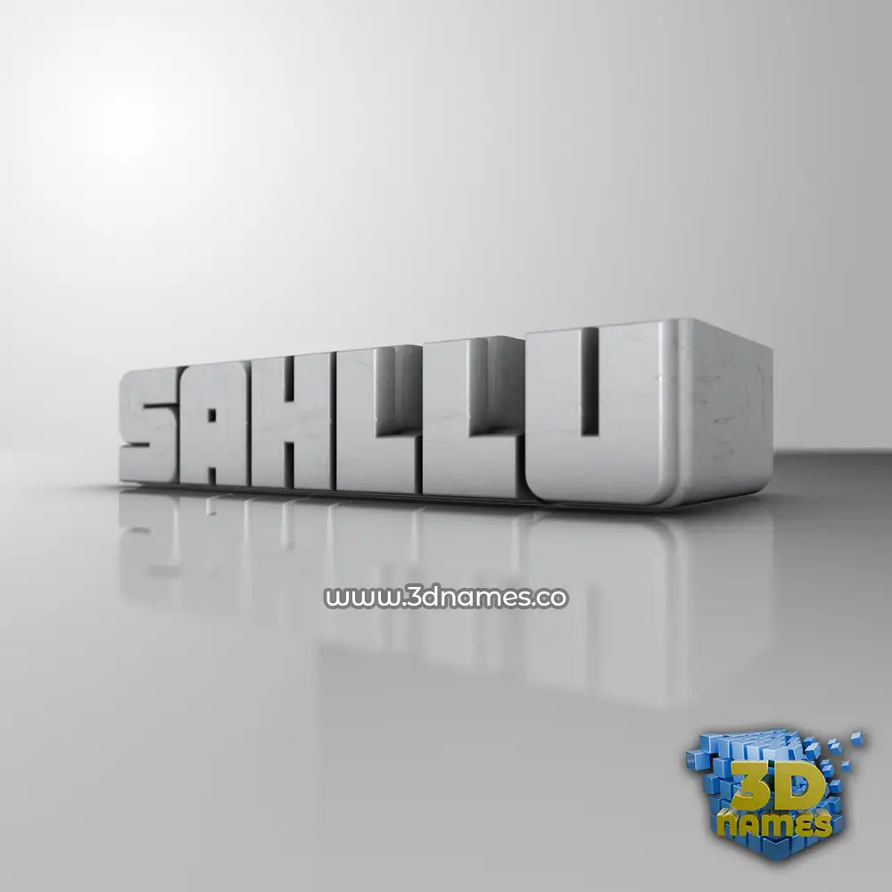 sahllu in White Metro style - 3D name wallpaper