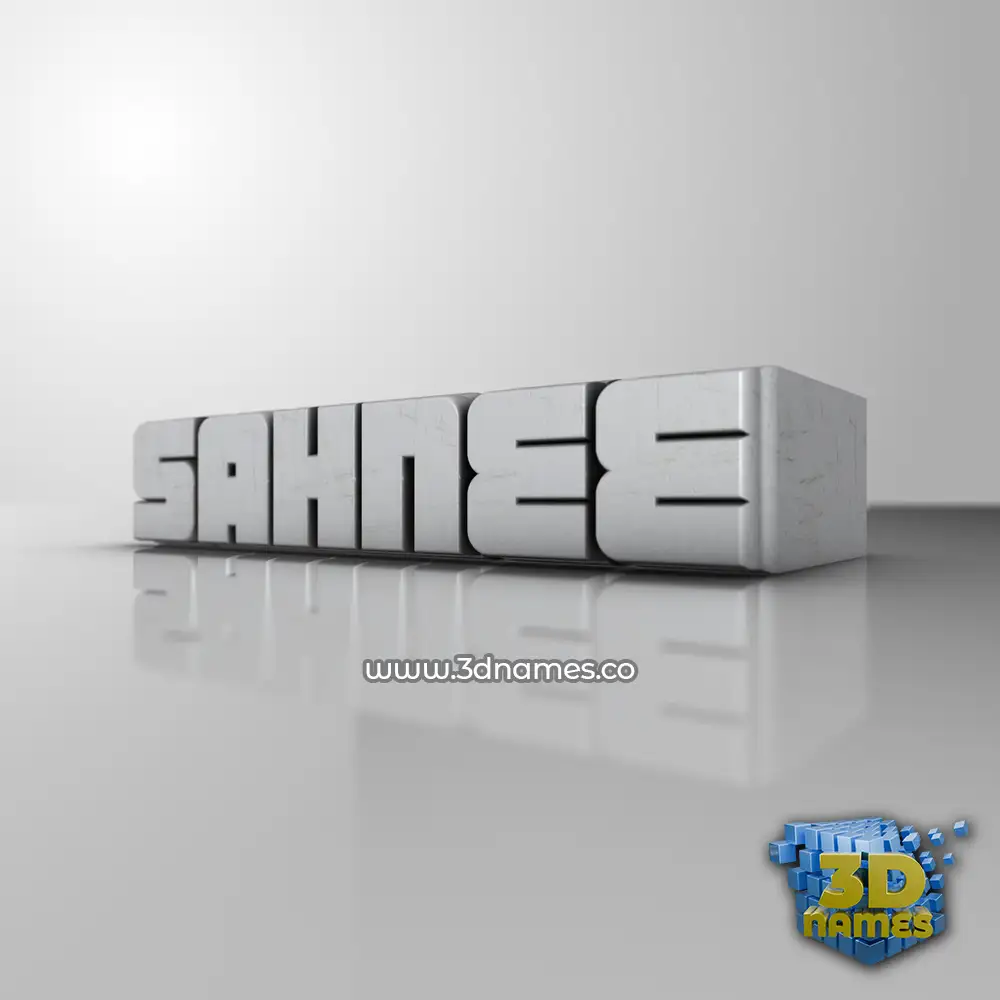 sahnee in White Metro style - 3D name wallpaper