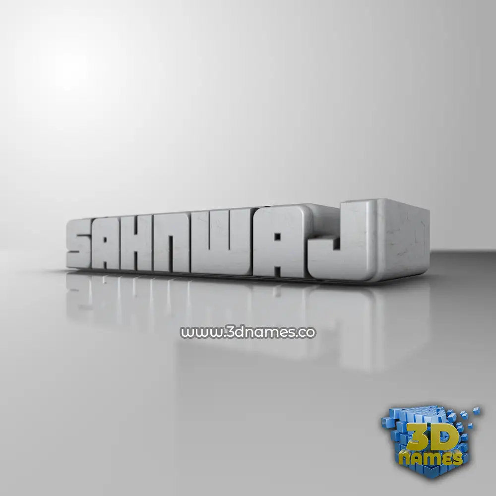 sahnwaj in White Metro style - 3D name wallpaper