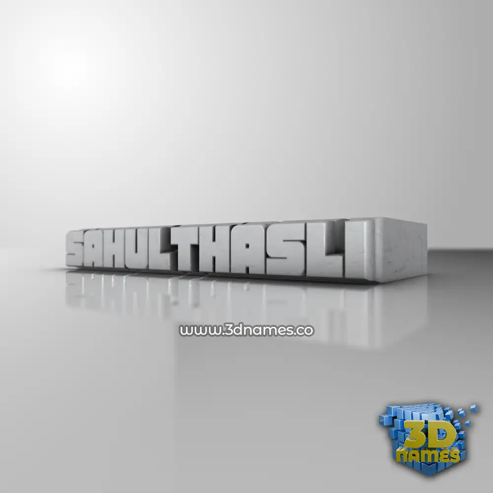 sahulthasli in White Metro style - 3D name wallpaper