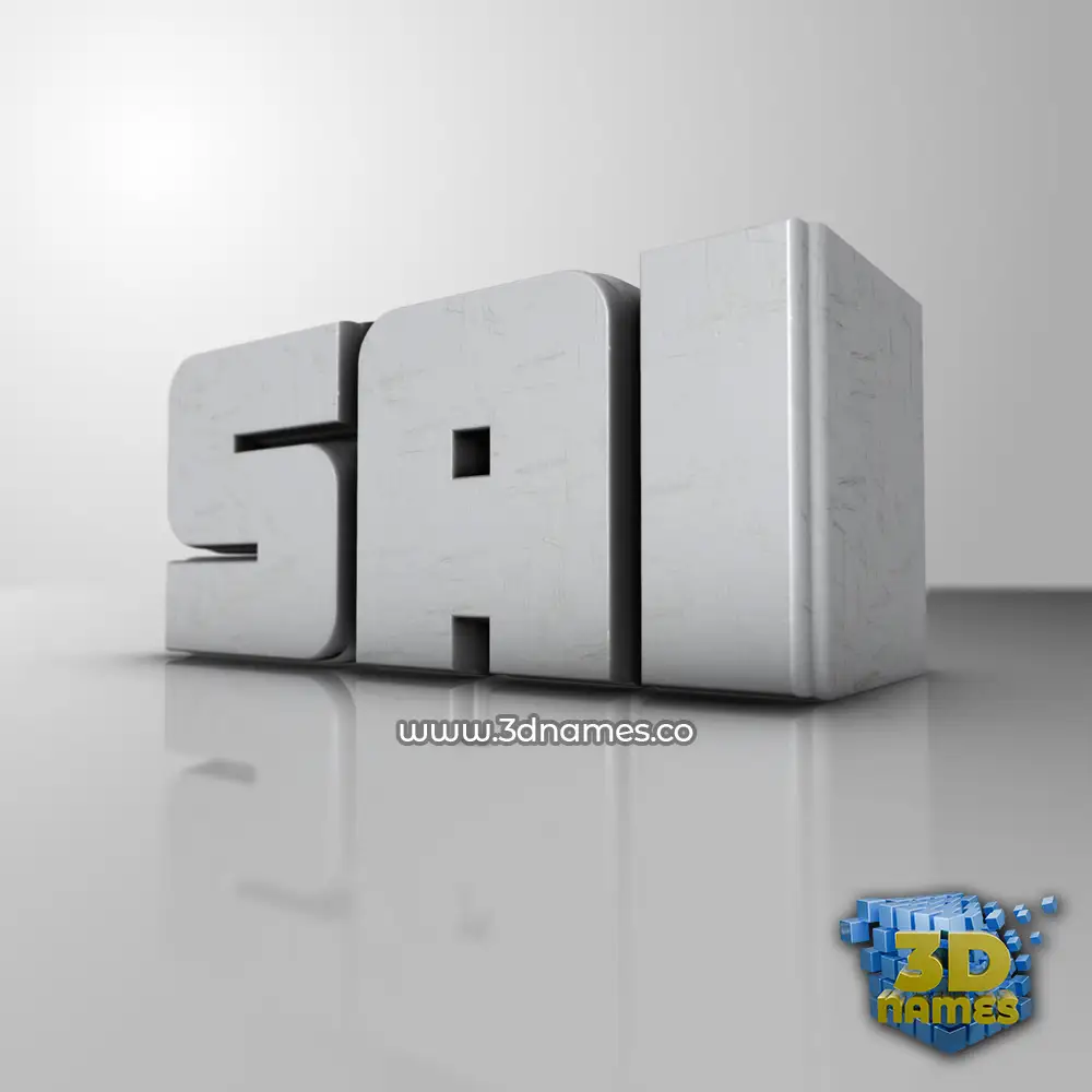 sai in White Metro style - 3D name wallpaper