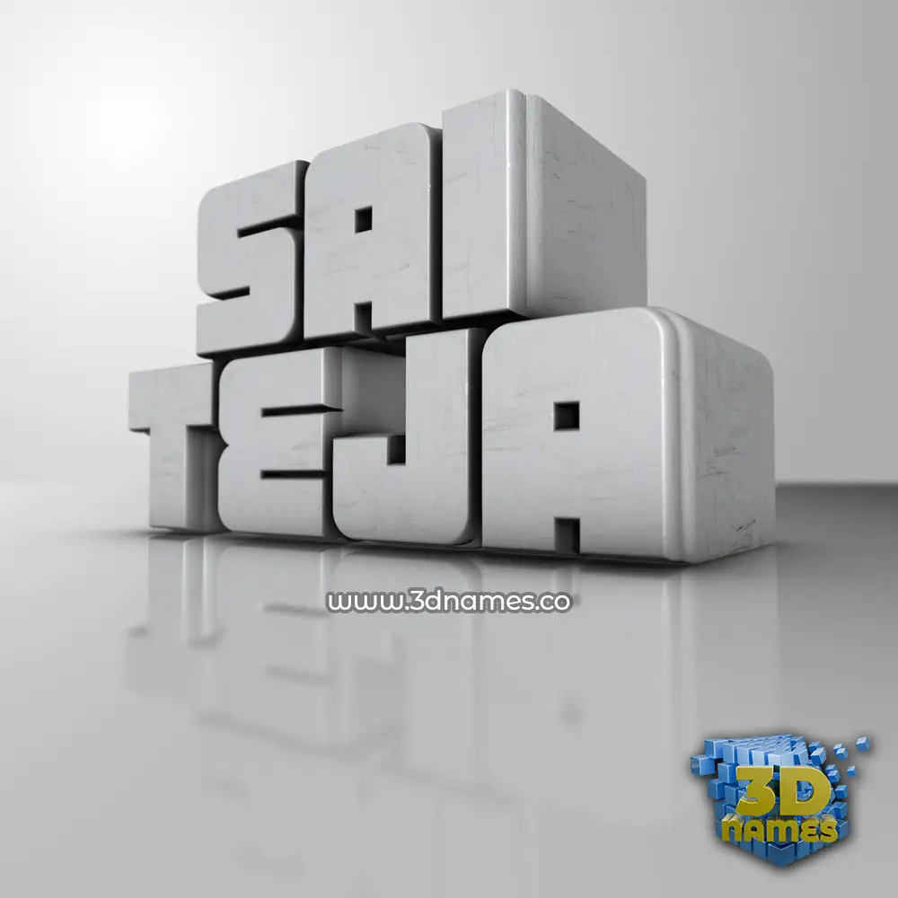 sai teja in White Metro style - 3D name wallpaper