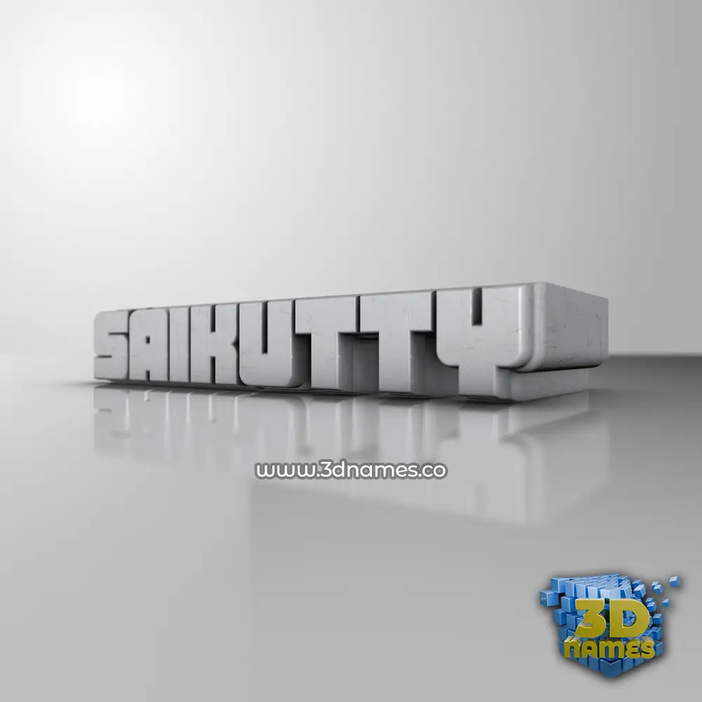 saikutty in White Metro style - 3D name wallpaper