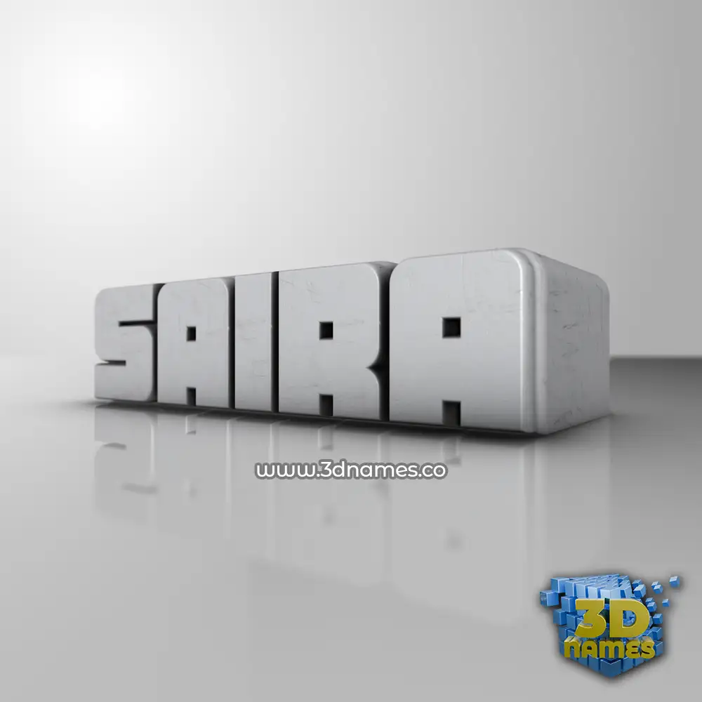 saira in White Metro style - 3D name wallpaper