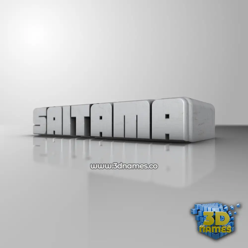saitama in White Metro style - 3D name wallpaper