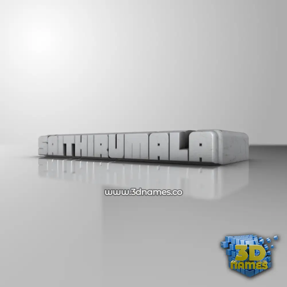 saithirumala in White Metro style - 3D name wallpaper