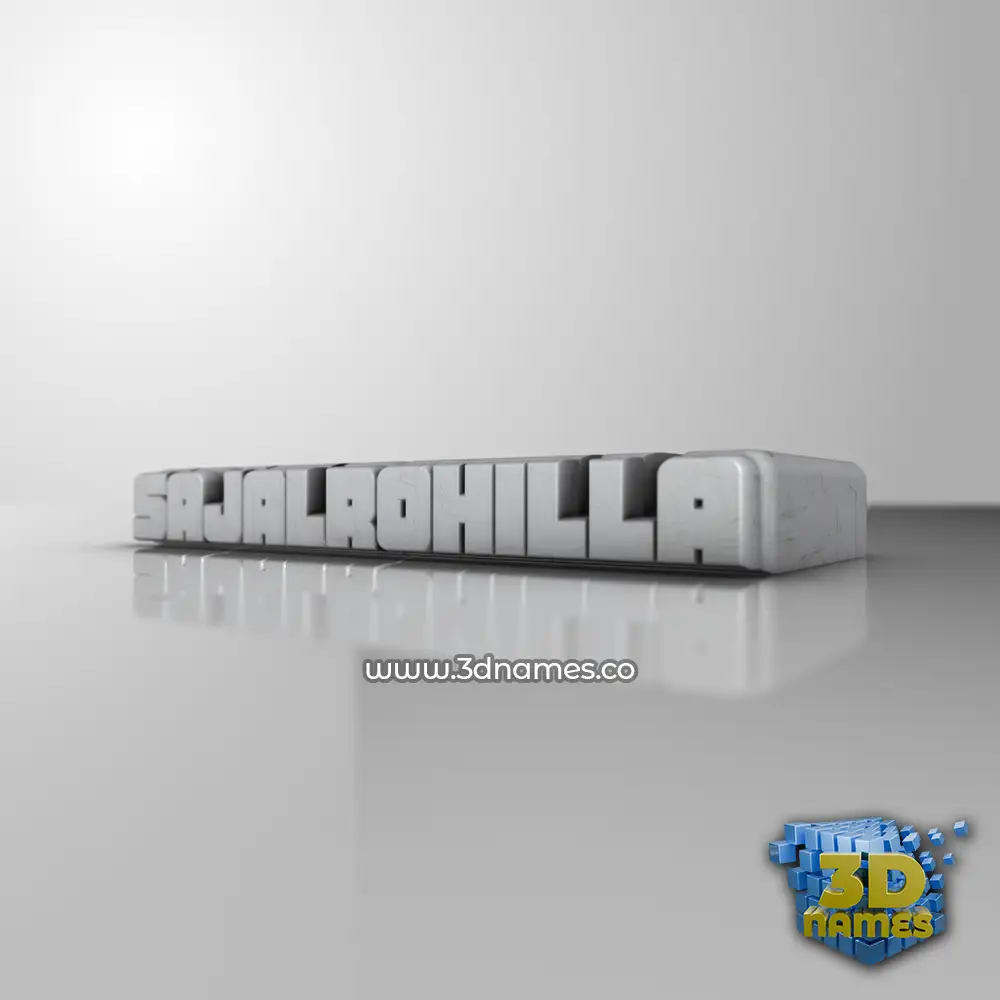 sajalrohilla in White Metro style - 3D name wallpaper