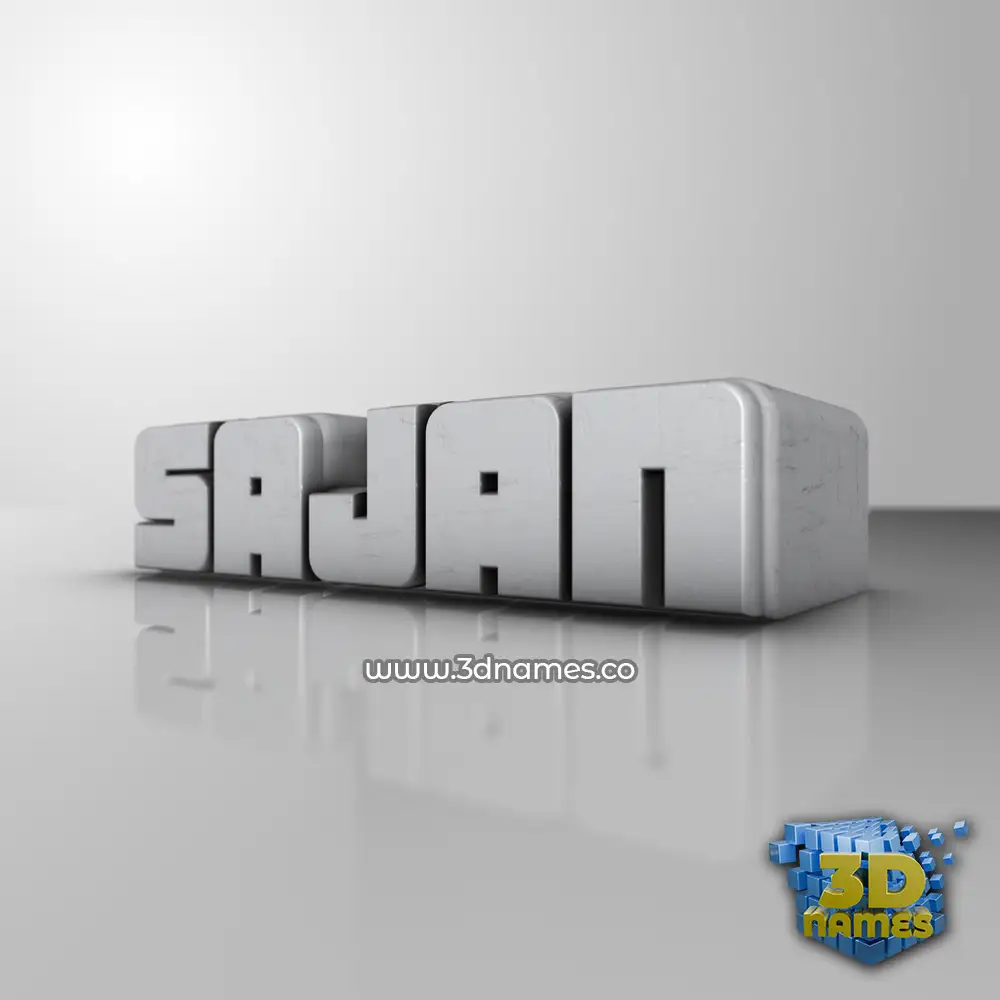 sajan in White Metro style - 3D name wallpaper