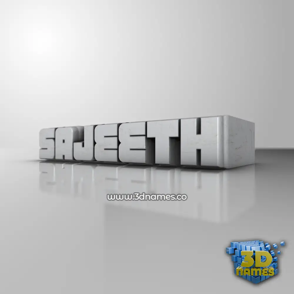 sajeeth in White Metro style - 3D name wallpaper
