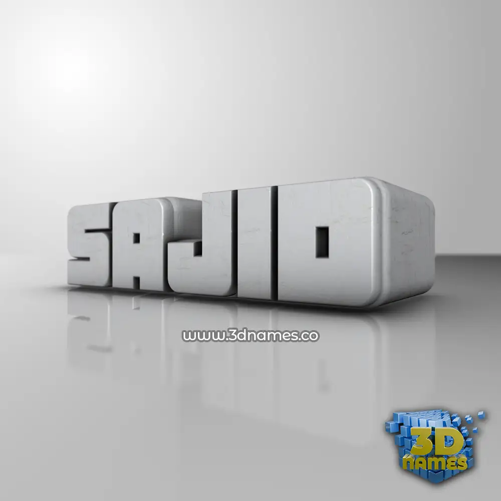sajid in White Metro style - 3D name wallpaper