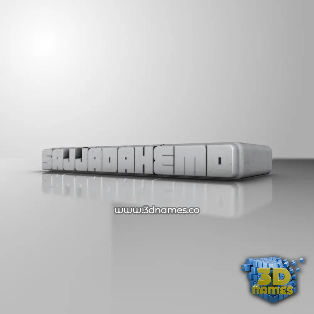 sajjadahemd in White Metro style - 3D name wallpaper