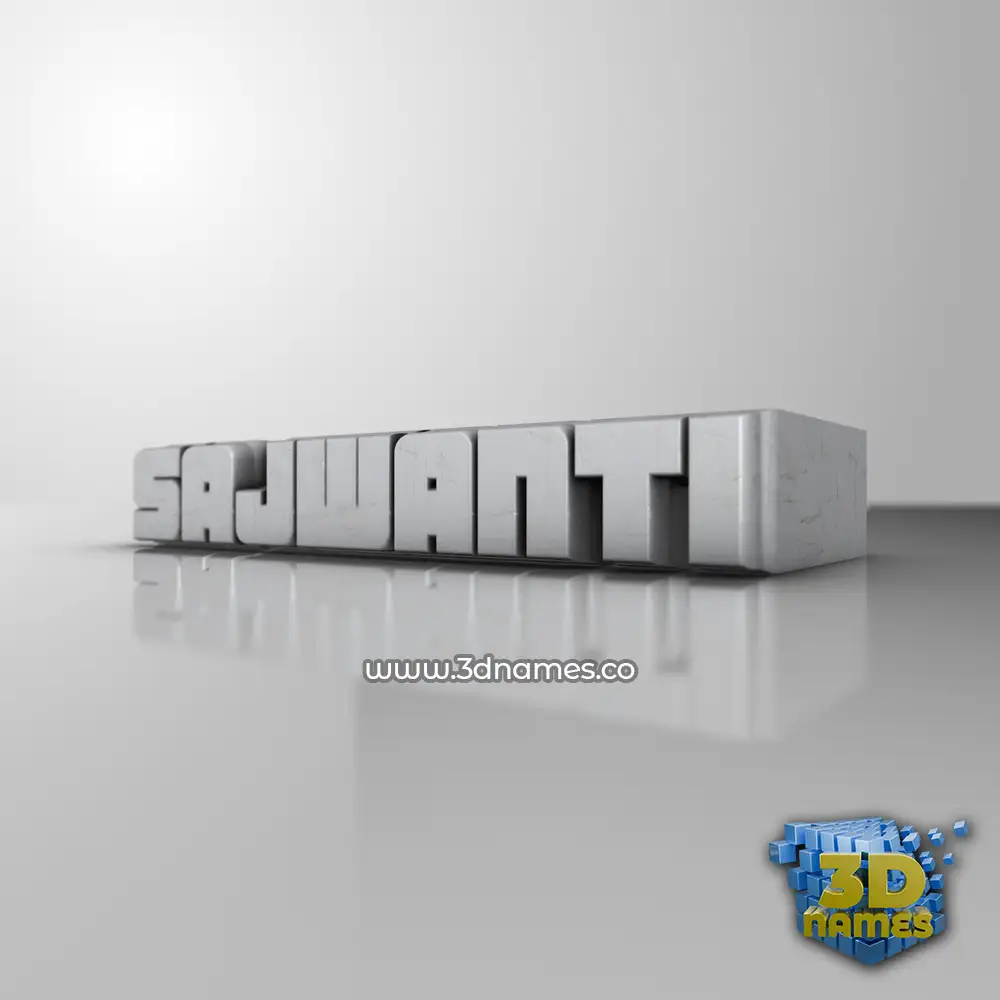 sajwanti in White Metro style - 3D name wallpaper