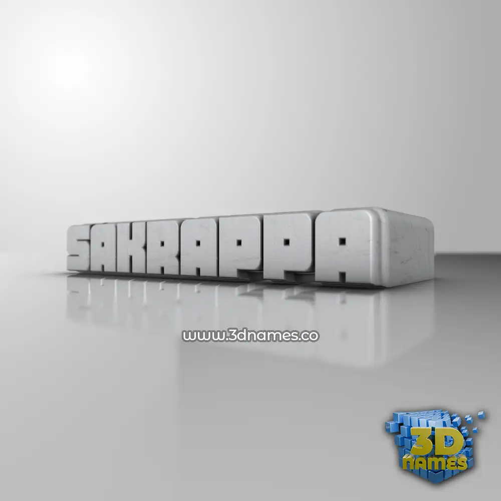 sakrappa in White Metro style - 3D name wallpaper