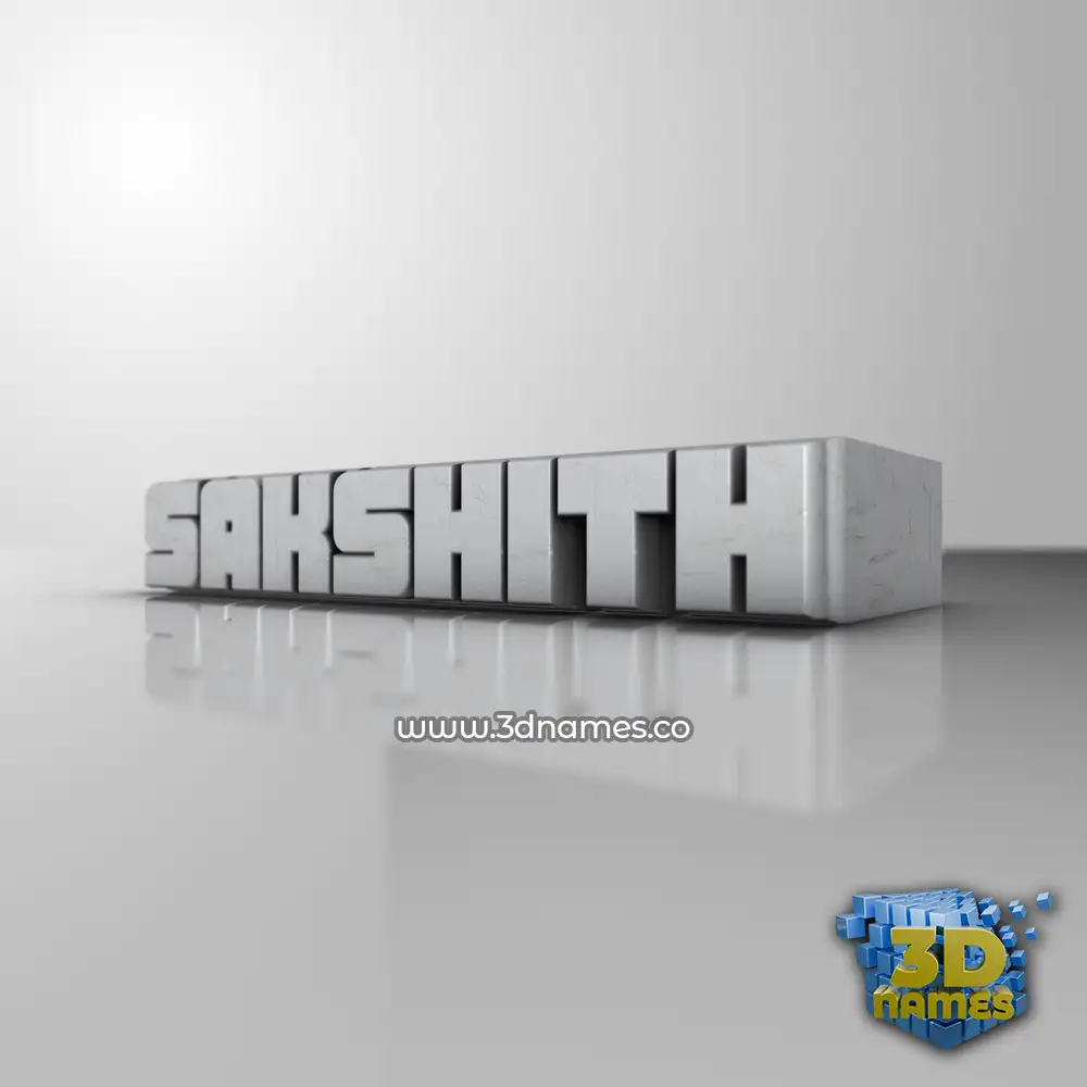 sakshith in White Metro style - 3D name wallpaper