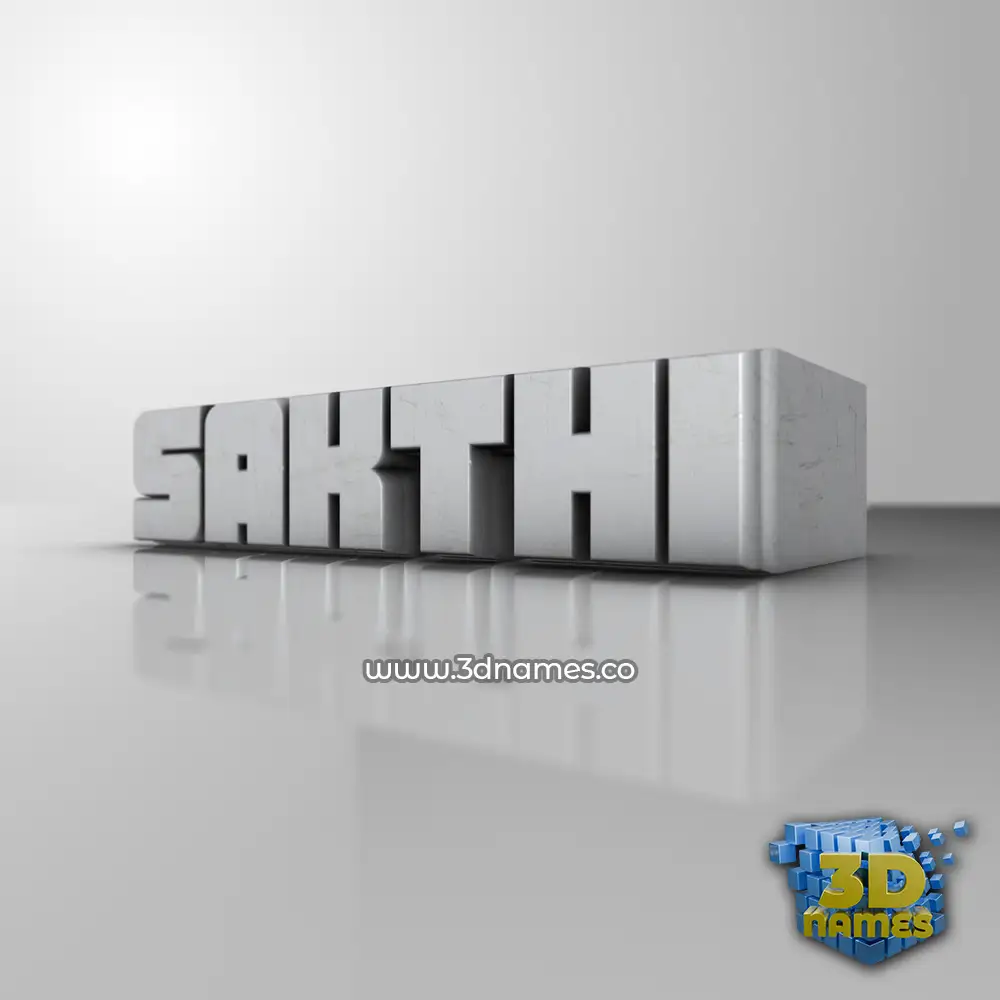 sakthi in White Metro style - 3D name wallpaper
