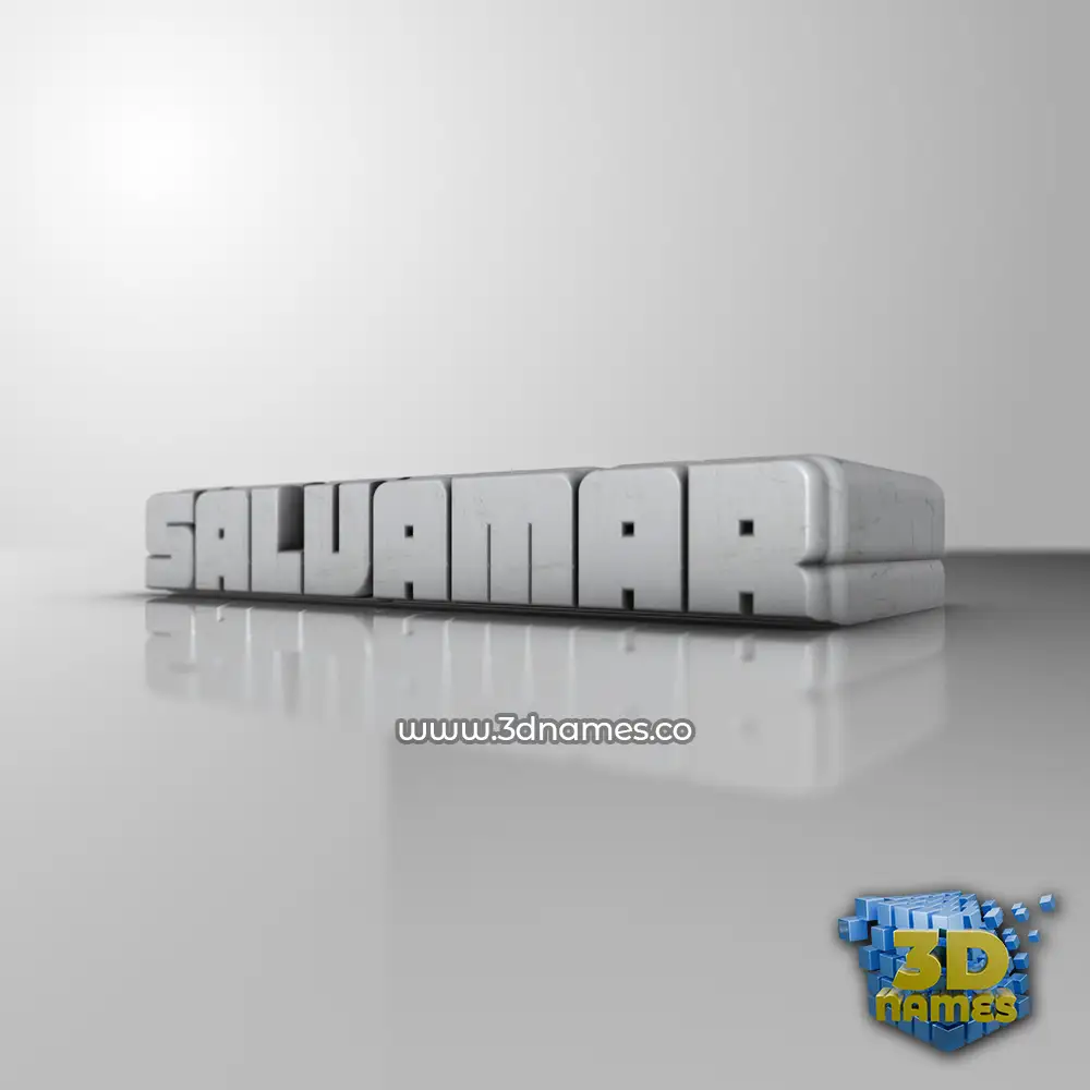 salvamar in White Metro style - 3D name wallpaper