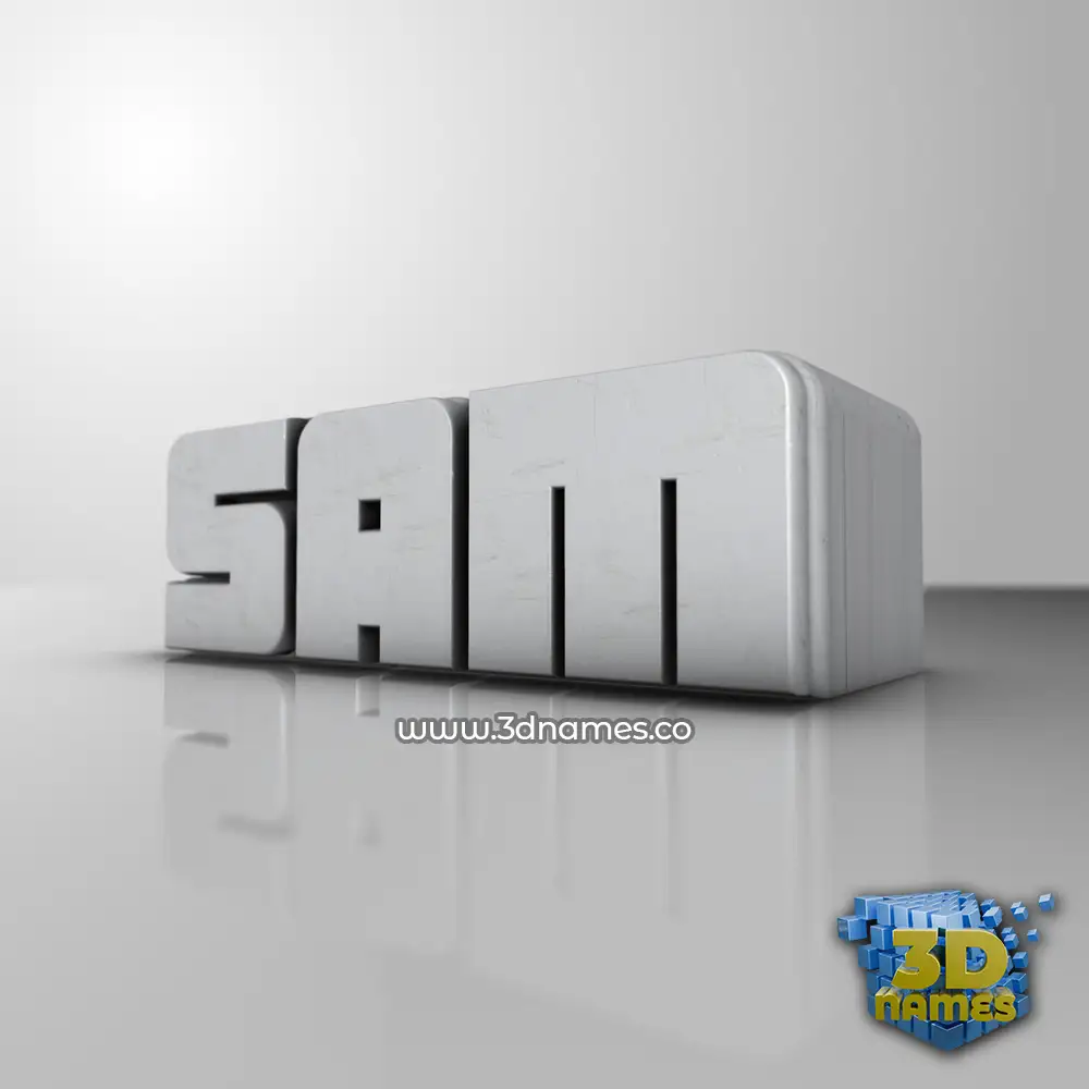 sam in White Metro style - 3D name wallpaper