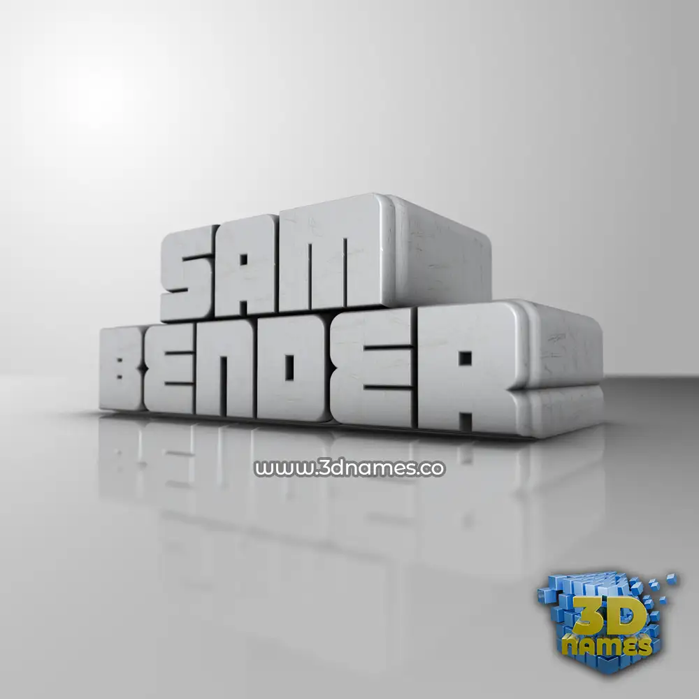 sam bender in White Metro style - 3D name wallpaper