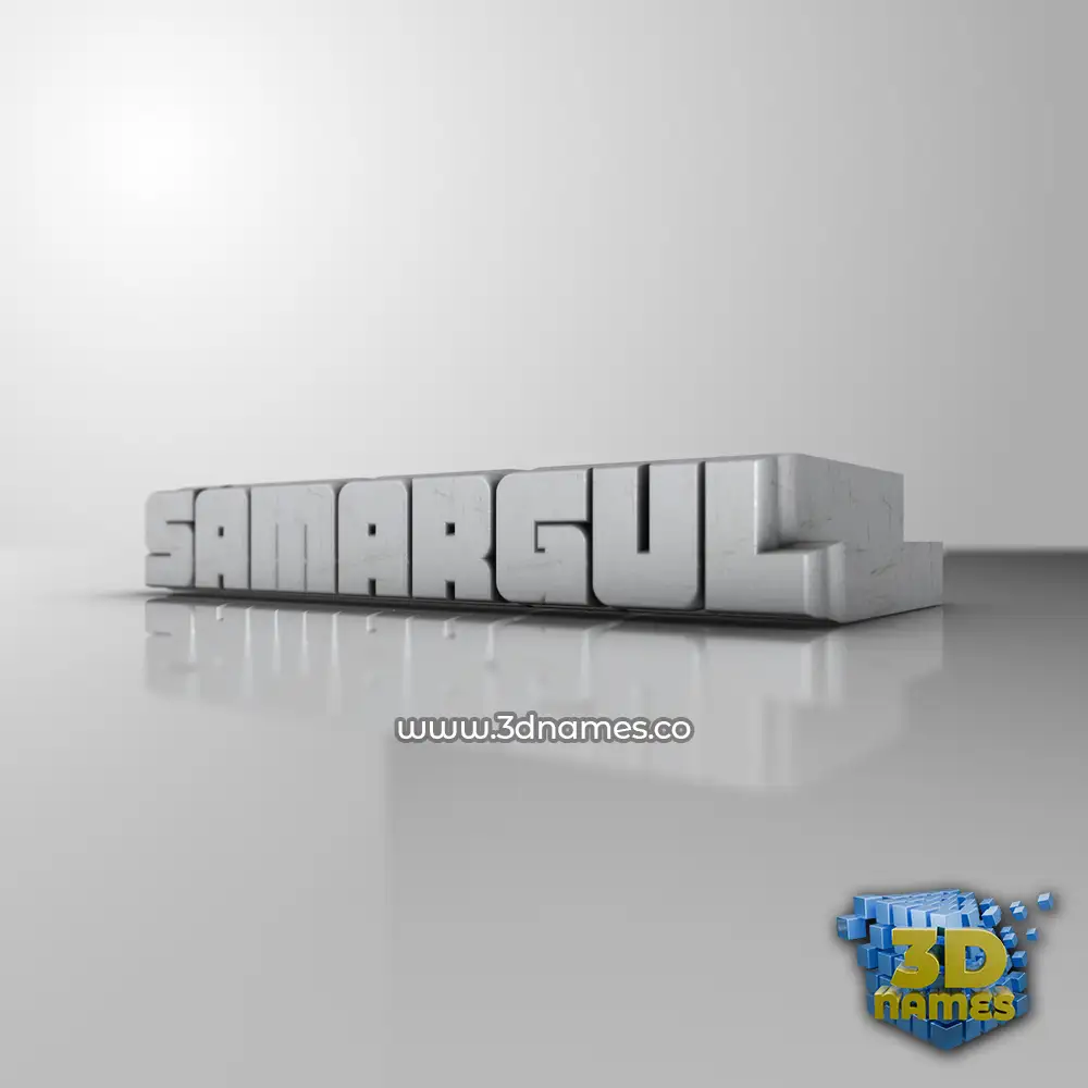 samargul in White Metro style - 3D name wallpaper