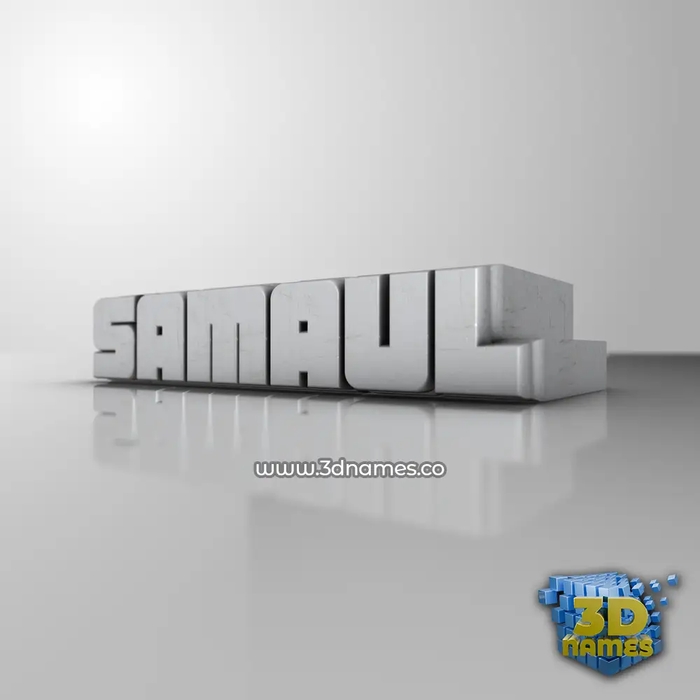 samaul in White Metro style - 3D name wallpaper