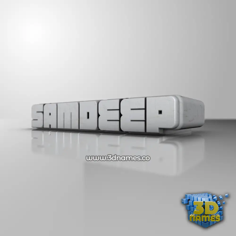 samdeep in White Metro style - 3D name wallpaper