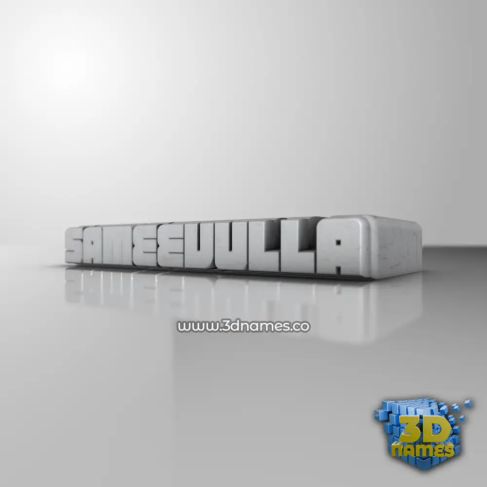 sameevulla in White Metro style - 3D name wallpaper