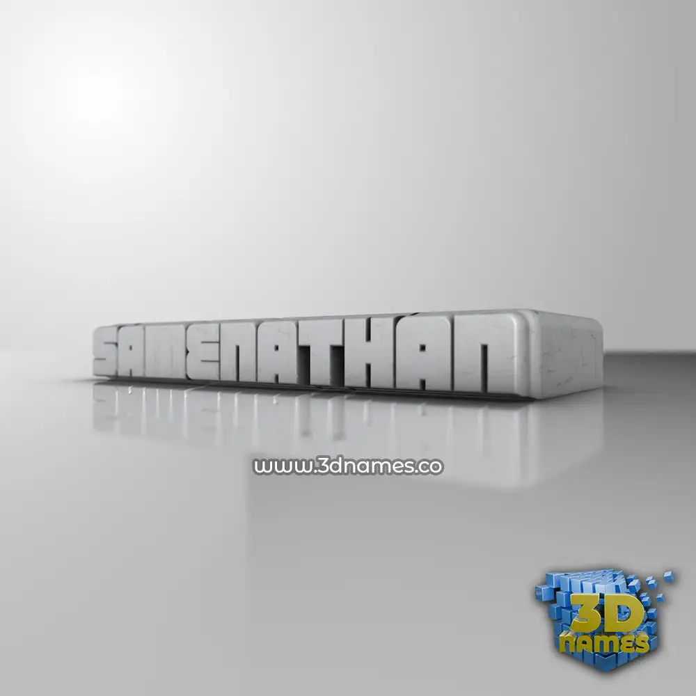 samenathan in White Metro style - 3D name wallpaper