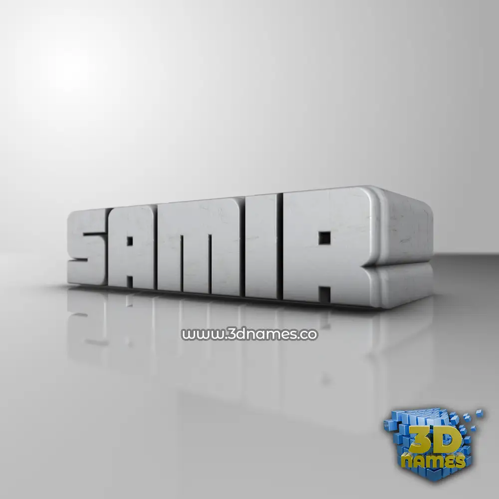 samir in White Metro style - 3D name wallpaper