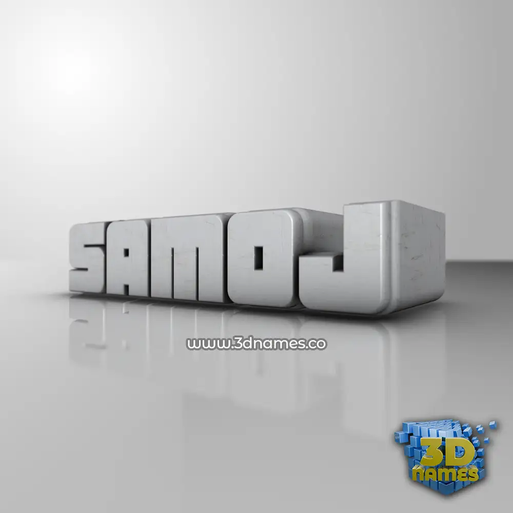 samoj in White Metro style - 3D name wallpaper